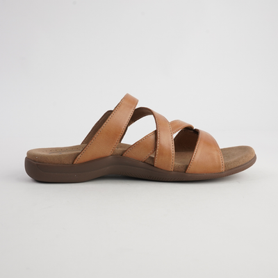 Double U Caramel Leather Sandals