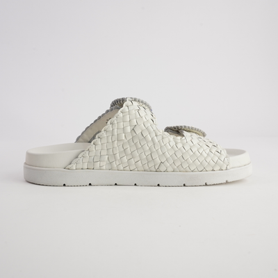 Janescha 701 Off White Leather Slides