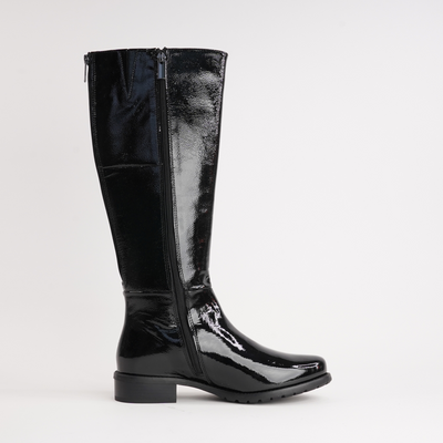 Chiara 01 Black Patent Leather Knee High Boots