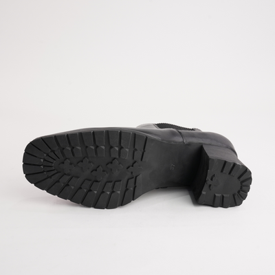 Loz Black Leather Ankle Boots