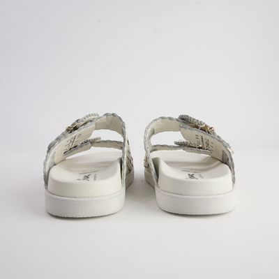 Janescha 701 Off White Leather Slides