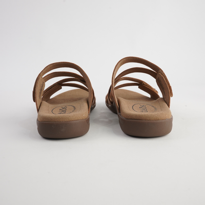 Double U Caramel Leather Sandals