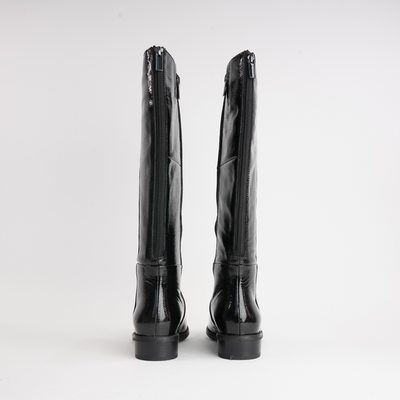 Chiara 01 Black Patent Leather Knee High Boots