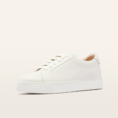 Mim V White Tumbled Leather Sneakers