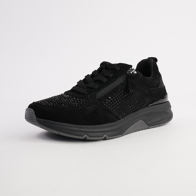 Gabby Black Suede Leather Sneakers