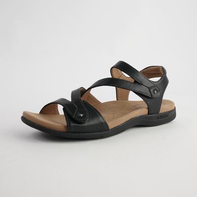 Big Time Black Leather Sandals