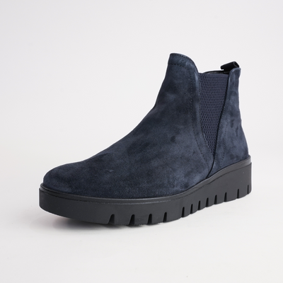 Gertie Dark Blue Suede Leather Ankle Boots