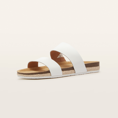 Maria Iii White Grain Leather Sandals