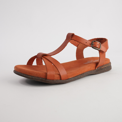 Fabricia 01 Orange Leather Sandals