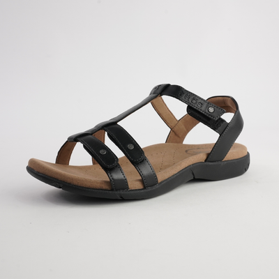 Trophy Black Leather Sandals