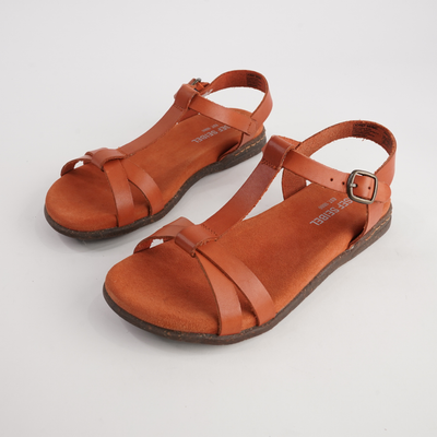 Fabricia 01 Orange Leather Sandals