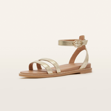 Patterson Gold Tumbled Leather Sandals