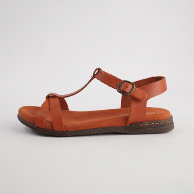 Fabricia 01 Orange Leather Sandals