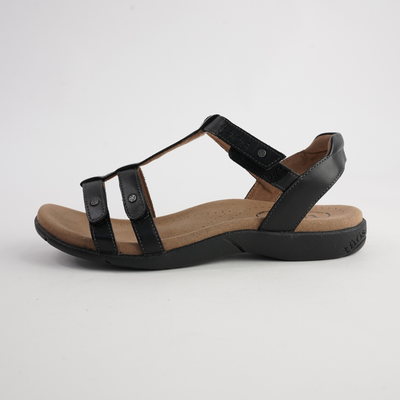 Trophy Black Leather Sandals