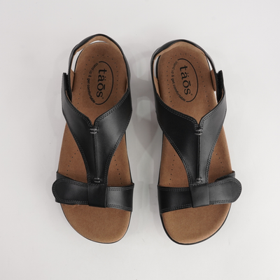 The Show Black Leather Sandals