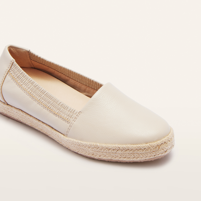 Reece Ecru Leather Espadrilles