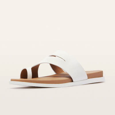 Riveria White Leather Sandals