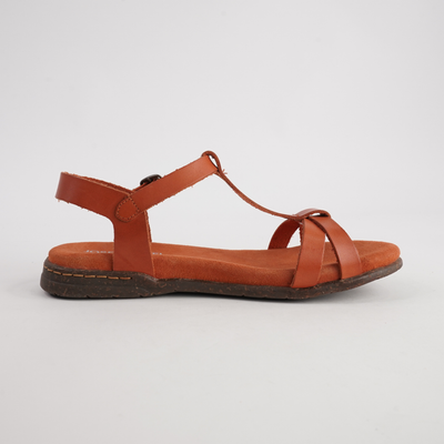 Fabricia 01 Orange Leather Sandals