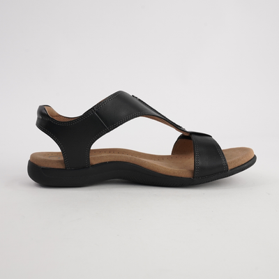 The Show Black Leather Sandals
