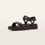 Zane Black Grain Leather Sandals