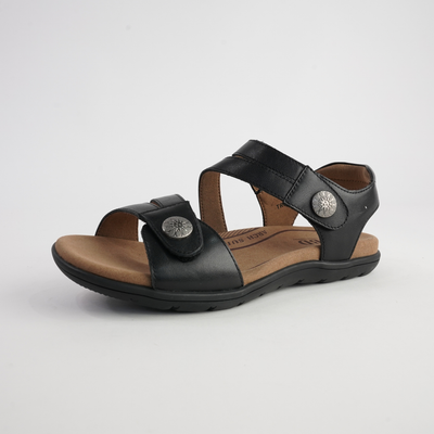Trophy Black Leather Sandals