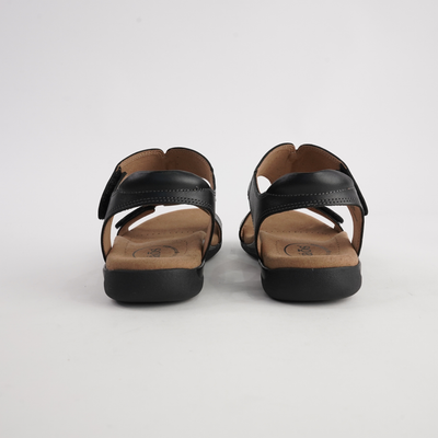 The Show Black Leather Sandals