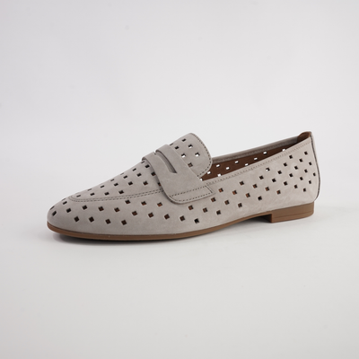 Dorothy Linen Nubuck Leather Loafers