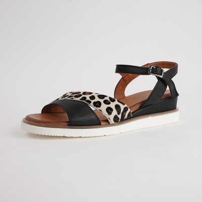 Eclipse Black Leather Sandals