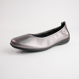 Fenja 01 Pewter Leather Ballet Flats