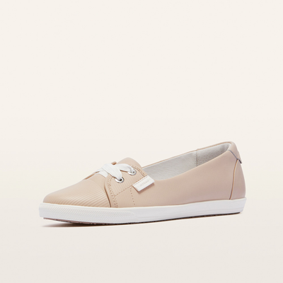 Hannah Iii Light Blush Emboss Leather Sneakers