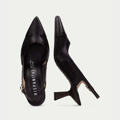 Hv254003 Black Leather Heels