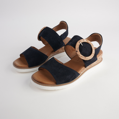 Aspen Navy Leather Sandals