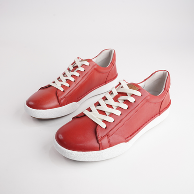 Claire 01 Rot Leather Sneakers