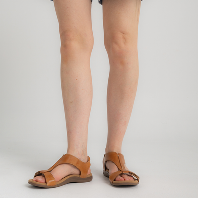 The Show Caramel Leather Sandals