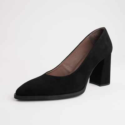 Sable Black Suede Leather Heels