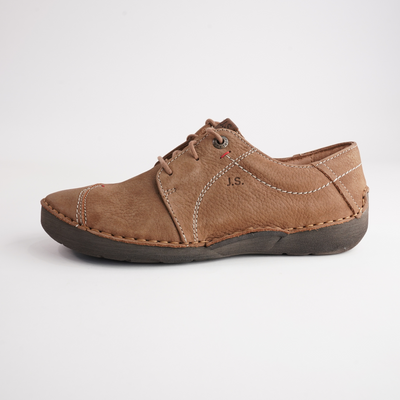 Fergey 20 Castagne Leather Lace Up Flats