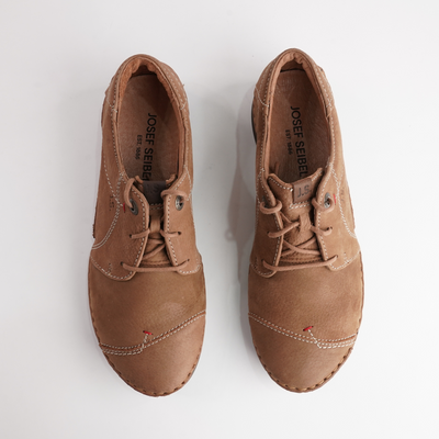 Fergey 20 Castagne Leather Lace Up Flats