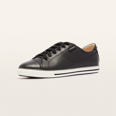Nat Iii Black/white Leather Sneakers