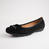 Gwenyth Black Suede Leather Ballet Flats