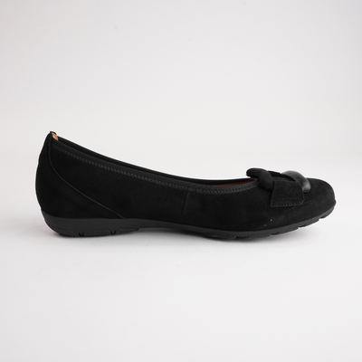 Gwenyth Black Suede Leather Ballet Flats