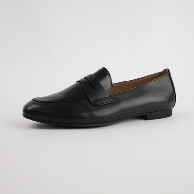 Eleanor Black Leather Loafers