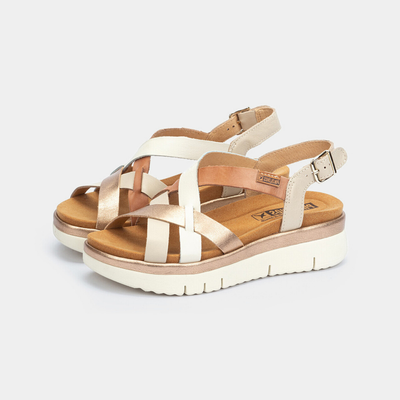 W4n-0650c1 Natural Multi Leather Sandals