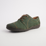 Fergey 20 Grun Leather Lace Up Flats