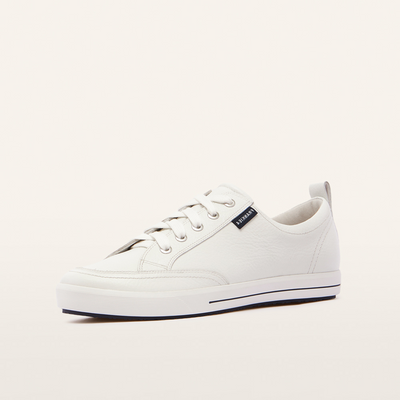 Ellie V White Tumbled Leather Sneakers