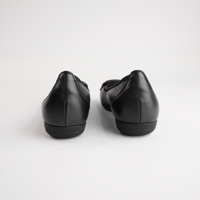 Gwenyth Black Leather Ballet Flats