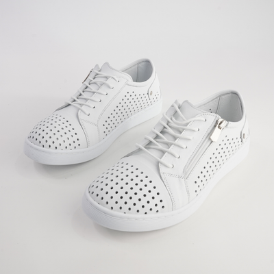 Eg17 White Leather Sneakers
