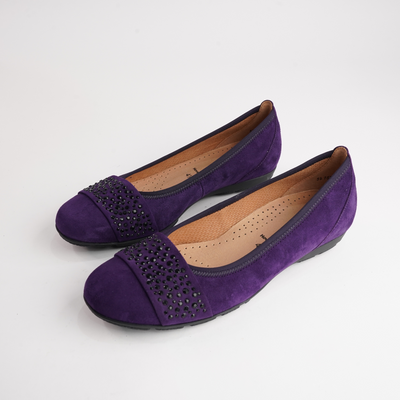 Greta Purple Suede Leather Ballet Flats