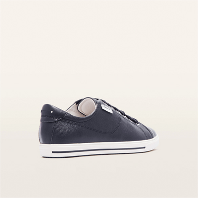 Nat Iii Navy Tumbled Leather Sneakers