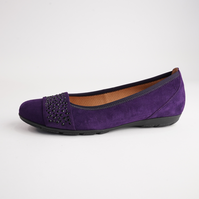 Greta Purple Suede Leather Ballet Flats