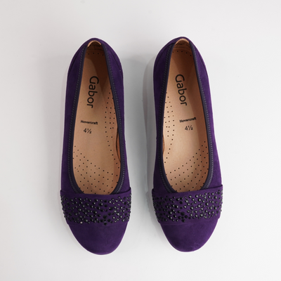 Greta Purple Suede Leather Ballet Flats